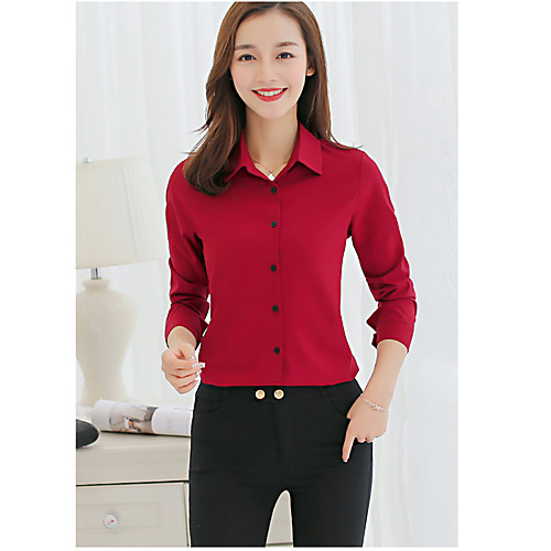 Women's Shirt Solid Colored Long Sleeve Casual / Daily Tops Active White Blushing Pink Wine
Women's Shirt Solid Colored Long Sleeve Casual / Daily Tops Active White Blushing Pink Wine