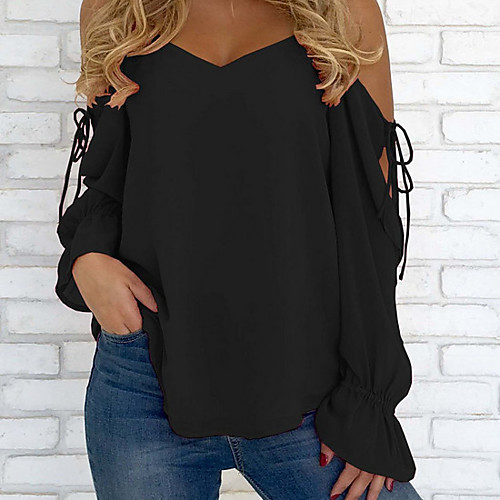 Women's Blouse Solid Colored Long Sleeve Daily Tops Streetwear Black Blue Red
Women's Blouse Solid Colored Long Sleeve Daily Tops Streetwear Black Blue Red
