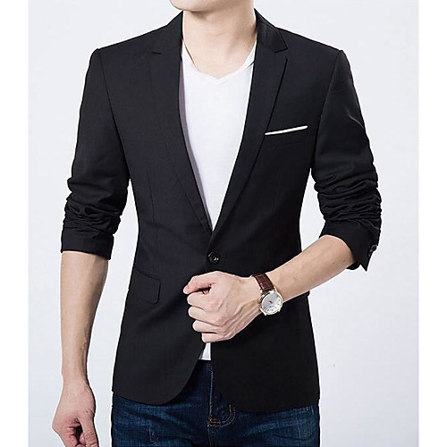Black / Light Blue Solid Colored Slim Polyester Men's Suit - Peaked Lapel / Fall / Spring / Long Sleeve / Business Casual
Black / Light Blue Solid Colored Slim Polyester Men's Suit - Peaked Lapel / Fall / Spring / Long Sleeve / Business Casual