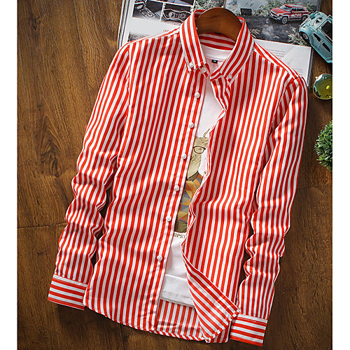 Men's Shirt Striped Long Sleeve Party / Cocktail Tops Cotton White Black Blue
Men's Shirt Striped Long Sleeve Party / Cocktail Tops Cotton White Black Blue