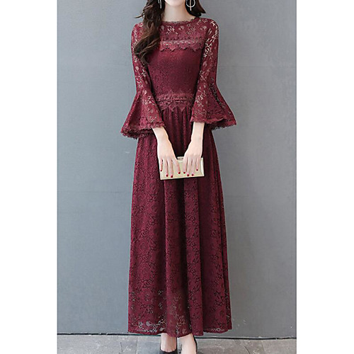 Women's Swing Dress Maxi long Dress Black Purple Long Sleeve Solid Colored Lace Fall Spring Round Neck Sophisticated Flare Cuff Sleeve Cotton Flare Sleeve M L XL XXL 3XL 4XL 5XL / Plus Size
Women's Swing Dress Maxi long Dress Black Purple Long Sleeve Solid Colored Lace Fall Spring Round Neck Sophisticated Flare Cuff Sleeve Cotton Flare Sleeve M L XL XXL 3XL 4XL 5XL / Plus Size