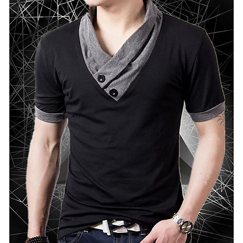 Men's T shirt Solid Colored Patchwork Short Sleeve Going out Tops Streetwear Black Gray
Men's T shirt Solid Colored Patchwork Short Sleeve Going out Tops Streetwear Black Gray