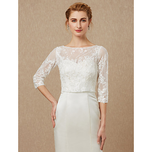 3/4 Length Sleeve Coats / Jackets Lace Wedding / Party / Evening Women's Wrap With Appliques / Buttons / Lace
3/4 Length Sleeve Coats / Jackets Lace Wedding / Party / Evening Women's Wrap With Appliques / Buttons / Lace