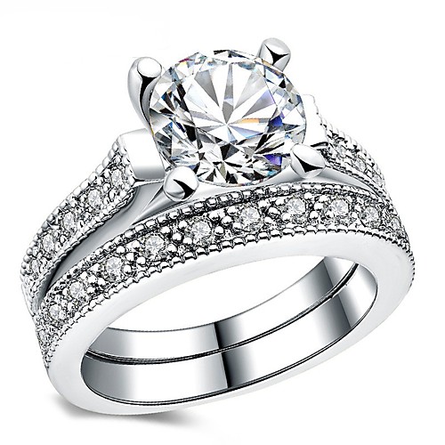 Band Ring Cubic Zirconia Cluster Silver Elegant Vintage 2pcs 6 7 8 / Women's / Wedding / Engagement
Band Ring Cubic Zirconia Cluster Silver Elegant Vintage 2pcs 6 7 8 / Women's / Wedding / Engagement