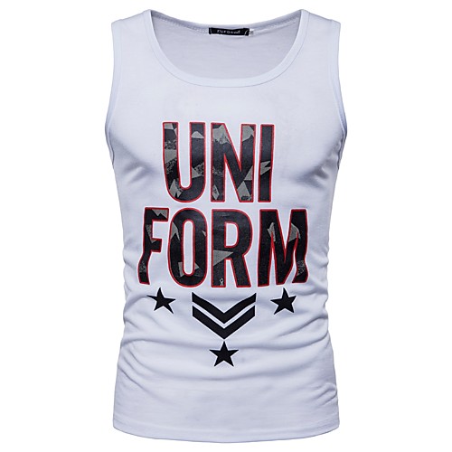 Men's Tank Top Letter Print Sleeveless Daily Tops Cotton Active White Black Brown
Men's Tank Top Letter Print Sleeveless Daily Tops Cotton Active White Black Brown