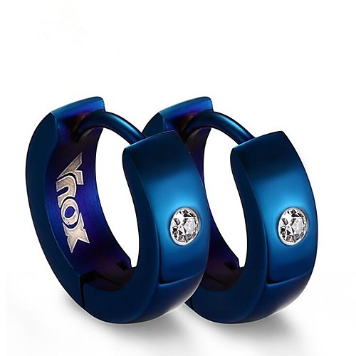 Men's Cubic Zirconia Hoop Earrings Fashion Stainless Steel Earrings Jewelry Black / Silver / Blue For Wedding Gift Daily Masquerade Engagement Party Prom
Men's Cubic Zirconia Hoop Earrings Fashion Stainless Steel Earrings Jewelry Black / Silver / Blue For Wedding Gift Daily Masquerade Engagement Party Prom