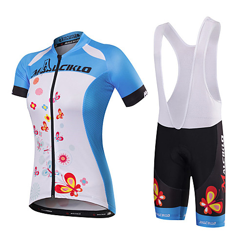 Malciklo Women's Short Sleeve Cycling Jersey with Bib Shorts Bamboo-carbon Fiber Coolmax Spandex WhiteSky Blue Black / Blue Butterfly Bike Jersey Bib Tights Clothing Suit Breathable Quick Dry
Malciklo Women's Short Sleeve Cycling Jersey with Bib Shorts Bamboo-carbon Fiber Coolmax Spandex WhiteSky Blue Black / Blue Butterfly Bike Jersey Bib Tights Clothing Suit Breathable Quick Dry