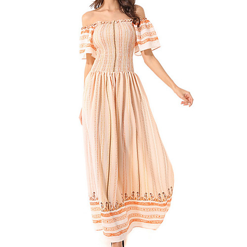 Women's Swing Dress Maxi long Dress Yellow Beige Short Sleeve Color Block Lace Summer Strapless Off Shoulder S M L XL
Women's Swing Dress Maxi long Dress Yellow Beige Short Sleeve Color Block Lace Summer Strapless Off Shoulder S M L XL