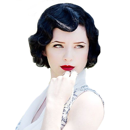 Cosplay Costume Wig Synthetic Wig Wavy Finger Wave Body Wave Wavy Wig Short Jet Black #1 Synthetic Hair Women's Vintage Wig Black Brown StrongBeauty
Cosplay Costume Wig Synthetic Wig Wavy Finger Wave Body Wave Wavy Wig Short Jet Black #1 Synthetic Hair Women's Vintage Wig Black Brown StrongBeauty