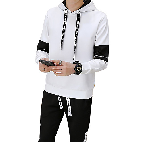 Men's Plus Size Activewear Set Solid Colored Hooded Daily Sports Streetwear Hoodies Sweatshirts Long Sleeve Slim White Black Gray / Spring / Fall
Men's Plus Size Activewear Set Solid Colored Hooded Daily Sports Streetwear Hoodies Sweatshirts Long Sleeve Slim White Black Gray / Spring / Fall