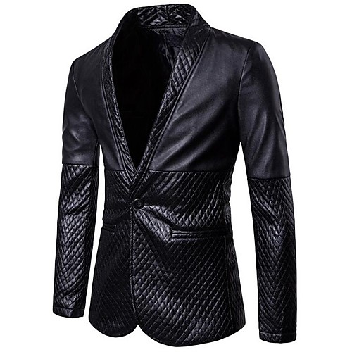 Black Color Block PU / Cotton Men's Suit - Shirt Collar / Fall / Spring / Long Sleeve
Black Color Block PU / Cotton Men's Suit - Shirt Collar / Fall / Spring / Long Sleeve