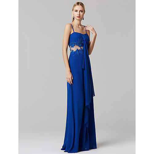 Sheath / Column See Through Prom Formal Evening Dress Spaghetti Strap Sleeveless Floor Length Chiffon with Beading Appliques 2021
Sheath / Column See Through Prom Formal Evening Dress Spaghetti Strap Sleeveless Floor Length Chiffon with Beading Appliques 2021