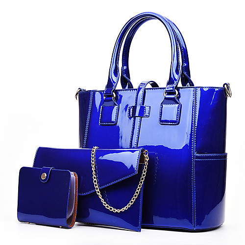 Women's Bags PU Leather Patent Leather Bag Set 3 Pcs Purse Set Zipper Shopping Bag Sets Handbags Black Blue Purple Red
Women's Bags PU Leather Patent Leather Bag Set 3 Pcs Purse Set Zipper Shopping Bag Sets Handbags Black Blue Purple Red