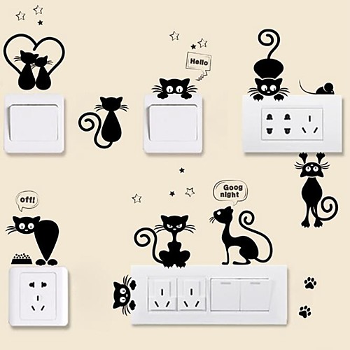 

Animals Wall Stickers Plane Wall Stickers Light Switch Stickers, Vinyl Home Decoration Wall Decal Wall / Switch Decoration 1pc / Removable 2570CM