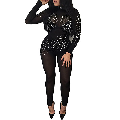 Women's Club Black Wine Beige Skinny Bodysuit Solid Colored Sequins Mesh / Harem / Sexy
Women's Club Black Wine Beige Skinny Bodysuit Solid Colored Sequins Mesh / Harem / Sexy