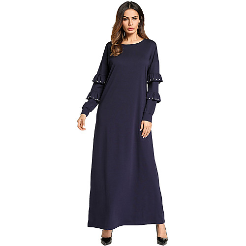Women's Loose Maxi long Dress Navy Blue Long Sleeve Solid Color Beaded Ruffle Fall Spring Round Neck Boho M L XL XXL
Women's Loose Maxi long Dress Navy Blue Long Sleeve Solid Color Beaded Ruffle Fall Spring Round Neck Boho M L XL XXL
