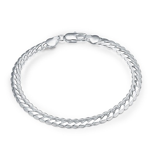 Men's Women's Chain Bracelet Twisted Baht Chain Snake Classic Basic Silver Plated Bracelet Jewelry Gold / Silver For Daily Work
Men's Women's Chain Bracelet Twisted Baht Chain Snake Classic Basic Silver Plated Bracelet Jewelry Gold / Silver For Daily Work