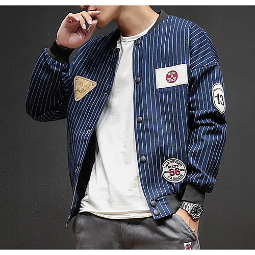 Men's Baseball Jackets Striped Print Spring Jacket Regular Daily Long Sleeve Polyester Coat Tops Black
Men's Baseball Jackets Striped Print Spring Jacket Regular Daily Long Sleeve Polyester Coat Tops Black