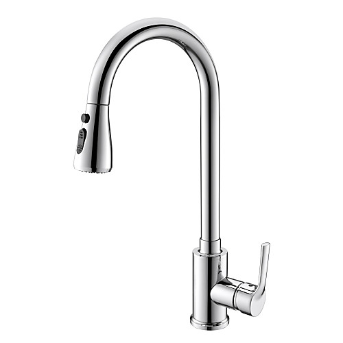 

Kitchen faucet - Single Handle One Hole Chrome Pull-out / ­Pull-down / Tall / ­High Arc Centerset Contemporary / Ordinary Kitchen Taps