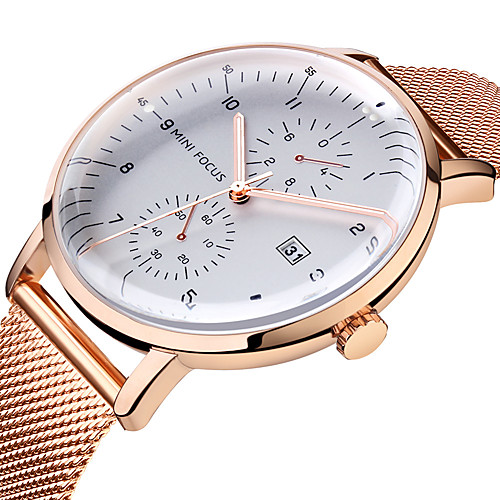 MINI FOCUS Men's Casual Watch Analog Quartz Oversized Fashion Calendar / date / day Casual Watch Cool / Stainless Steel / Japanese
MINI FOCUS Men's Casual Watch Analog Quartz Oversized Fashion Calendar / date / day Casual Watch Cool / Stainless Steel / Japanese