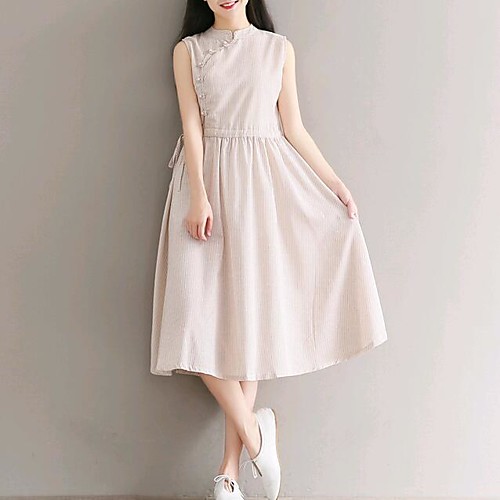 Women's Sheath Dress Midi Dress Black Blue Beige Sleeveless Solid Colored Basic Spring Round Neck Cotton M L XL XXL
Women's Sheath Dress Midi Dress Black Blue Beige Sleeveless Solid Colored Basic Spring Round Neck Cotton M L XL XXL