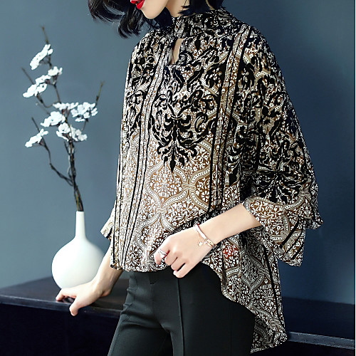 Women's Floral Blouse Long Sleeve Daily Loose Tops Vintage Black Khaki / Holiday
Women's Floral Blouse Long Sleeve Daily Loose Tops Vintage Black Khaki / Holiday