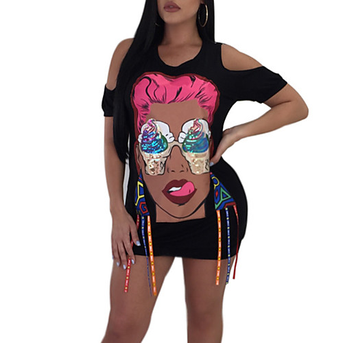 Women's Loose Short Mini Dress White Black Wine Short Sleeve Portrait Print Spring Summer Round Neck Streetwear S M L XL
Women's Loose Short Mini Dress White Black Wine Short Sleeve Portrait Print Spring Summer Round Neck Streetwear S M L XL
