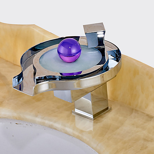 Bathroom Sink Faucet - Waterfall / LED Chrome Deck Mounted Single Handle One Hole / Brass Bath Taps
Bathroom Sink Faucet - Waterfall / LED Chrome Deck Mounted Single Handle One Hole / Brass Bath Taps