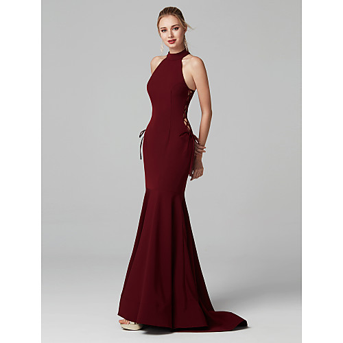 Mermaid / Trumpet Elegant Prom Formal Evening Dress Halter Neck Sleeveless Sweep / Brush Train Spandex with Hollow-out 2021
Mermaid / Trumpet Elegant Prom Formal Evening Dress Halter Neck Sleeveless Sweep / Brush Train Spandex with Hollow-out 2021