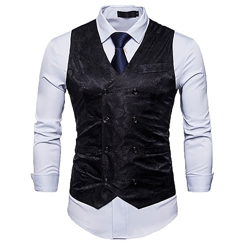 Men's Work Spring / Fall Regular Vest, Solid Colored / Floral Print V Neck Sleeveless Cotton / Polyester Black / Red / Light gray / Business Casual
Men's Work Spring / Fall Regular Vest, Solid Colored / Floral Print V Neck Sleeveless Cotton / Polyester Black / Red / Light gray / Business Casual