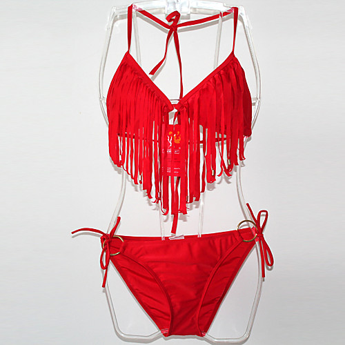 Women's Bikini Swimsuit Tassel Fringe Halter Neck Swimwear Bathing Suits White Black Blue / Sexy
Women's Bikini Swimsuit Tassel Fringe Halter Neck Swimwear Bathing Suits White Black Blue / Sexy