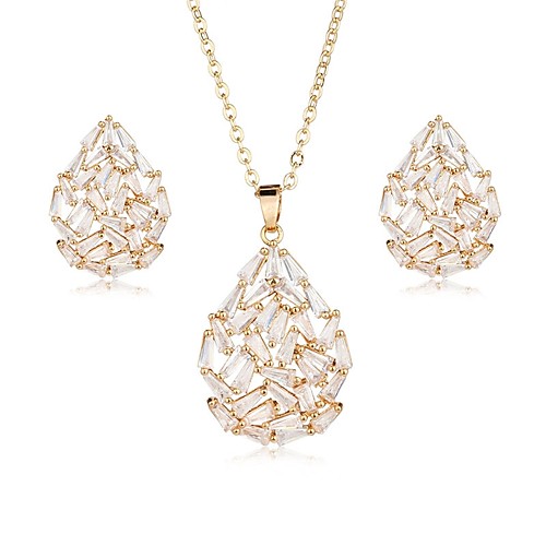 Women's Cubic Zirconia Stud Earrings Pendant Necklace Drop Ladies Sweet Elegant Zircon Earrings Jewelry Gold / Silver For Wedding Party
Women's Cubic Zirconia Stud Earrings Pendant Necklace Drop Ladies Sweet Elegant Zircon Earrings Jewelry Gold / Silver For Wedding Party