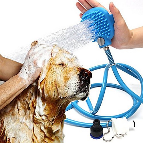 

Dog Cat Pets Silicone Hose Attachment Rinser Sprinkler Shower & Bath Accessories Shower Plastic Baths Adjustable Flexible Easy to Install Pet Grooming Supplies Blue