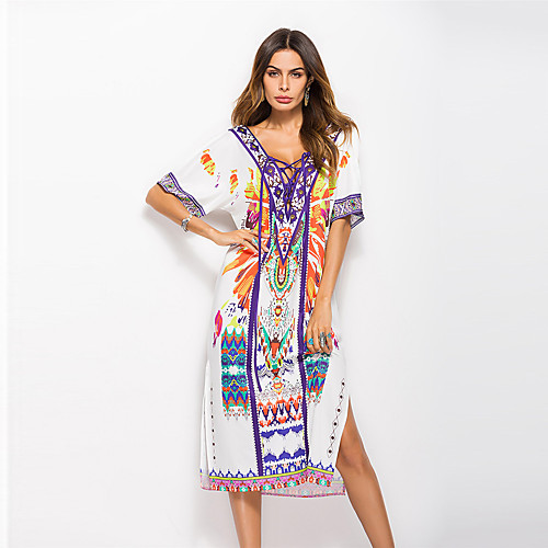 Women's Loose Maxi long Dress White Long Sleeve White Floral Pleated Spring Round Neck Cotton Boho Bohemia Beach One-Size
Women's Loose Maxi long Dress White Long Sleeve White Floral Pleated Spring Round Neck Cotton Boho Bohemia Beach One-Size