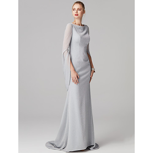 Mermaid / Trumpet Elegant Prom Formal Evening Dress Boat Neck Long Sleeve Sweep / Brush Train Spandex with Draping 2021
Mermaid / Trumpet Elegant Prom Formal Evening Dress Boat Neck Long Sleeve Sweep / Brush Train Spandex with Draping 2021