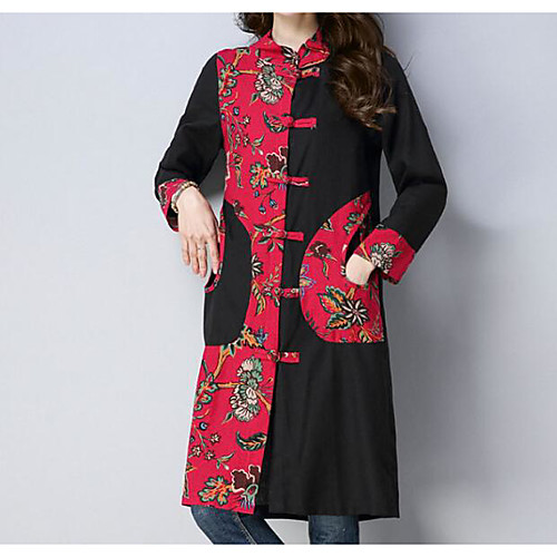 Women's Loose Midi Dress Black Red 3/4 Length Sleeve Color Block Spring Round Neck Basic Chinoiserie Cotton M L XL XXL
Women's Loose Midi Dress Black Red 3/4 Length Sleeve Color Block Spring Round Neck Basic Chinoiserie Cotton M L XL XXL