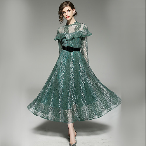 Women's A Line Dress Maxi long Dress Green Long Sleeve Floral Solid Colored Cut Out Lace Spring Stand Collar Basic Going out Ruffle M L XL XXL
Women's A Line Dress Maxi long Dress Green Long Sleeve Floral Solid Colored Cut Out Lace Spring Stand Collar Basic Going out Ruffle M L XL XXL