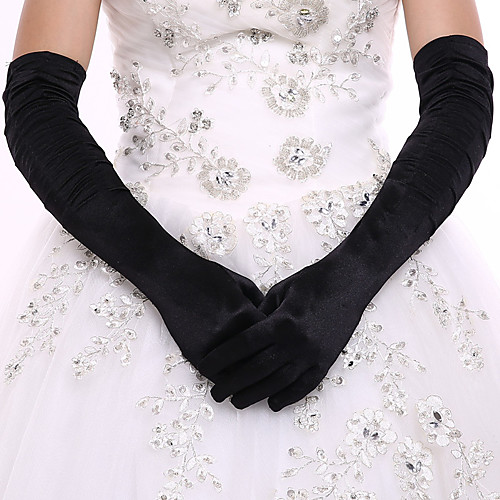

Spandex Elbow Length Glove Bridal Gloves / Party / Evening Gloves With Faux Pearl