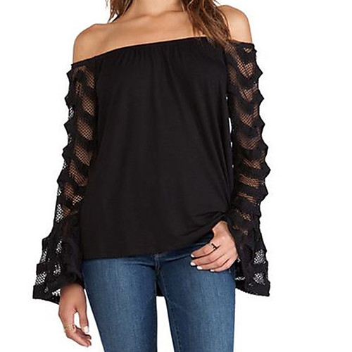 Women's T shirt Color Block Mesh Long Sleeve Daily Tops Streetwear Boho Black Blue
Women's T shirt Color Block Mesh Long Sleeve Daily Tops Streetwear Boho Black Blue