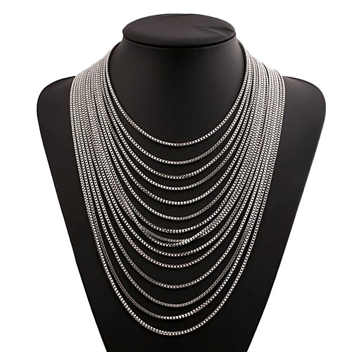 Layered Necklace Stacking Stackable Liquid Silver Necklace Ladies Fashion Oversized Steel Stainless Gold Black Silver 36 cm Necklace Jewelry For Club Bar
Layered Necklace Stacking Stackable Liquid Silver Necklace Ladies Fashion Oversized Steel Stainless Gold Black Silver 36 cm Necklace Jewelry For Club Bar