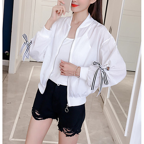 Women's Solid Colored Active Summer Jacket Regular Daily Long Sleeve Polyester Coat Tops White
Women's Solid Colored Active Summer Jacket Regular Daily Long Sleeve Polyester Coat Tops White