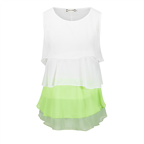 Women's Blouse Color Block Ruffle Sleeveless Daily Tops Basic Yellow Green Brown
Women's Blouse Color Block Ruffle Sleeveless Daily Tops Basic Yellow Green Brown