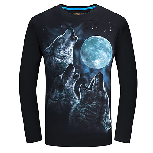 Men's T shirt Animal Plus Size Long Sleeve Daily Tops Cotton Active Basic Black Blue
Men's T shirt Animal Plus Size Long Sleeve Daily Tops Cotton Active Basic Black Blue