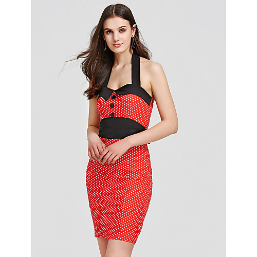 Women's Bodycon Knee Length Dress Red Sleeveless Red Polka Dot Split Fall Summer Halter Neck Vintage Sophisticated S M L XL XXL 3XL / Plus Size
Women's Bodycon Knee Length Dress Red Sleeveless Red Polka Dot Split Fall Summer Halter Neck Vintage Sophisticated S M L XL XXL 3XL / Plus Size