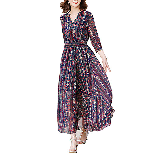 Women's Chiffon Dress Maxi long Dress Rainbow Long Sleeve Floral Print Spring Summer V Neck Streetwear S M L XL XXL 3XL / Plus Size
Women's Chiffon Dress Maxi long Dress Rainbow Long Sleeve Floral Print Spring Summer V Neck Streetwear S M L XL XXL 3XL / Plus Size