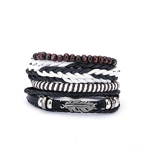 4pcs Men's Wrap Bracelet Leather Bracelet European Fashion Leather Bracelet Jewelry Black For Gift Daily
4pcs Men's Wrap Bracelet Leather Bracelet European Fashion Leather Bracelet Jewelry Black For Gift Daily