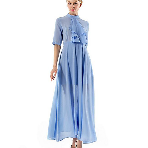 Women's Swing Dress Maxi long Dress White Light Blue Half Sleeve Solid Colored Spring Summer Stand Collar Streetwear S M L XL XXL 3XL / Plus Size
Women's Swing Dress Maxi long Dress White Light Blue Half Sleeve Solid Colored Spring Summer Stand Collar Streetwear S M L XL XXL 3XL / Plus Size
