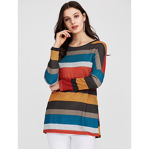 Women's T shirt Striped Short Sleeve Daily Tops Cotton Streetwear Punk & Gothic Blue Red
Women's T shirt Striped Short Sleeve Daily Tops Cotton Streetwear Punk & Gothic Blue Red