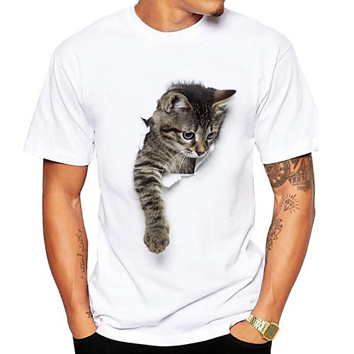 Men's T shirt Animal Plus Size Print Short Sleeve Daily Tops Streetwear Khaki Gray
Men's T shirt Animal Plus Size Print Short Sleeve Daily Tops Streetwear Khaki Gray
