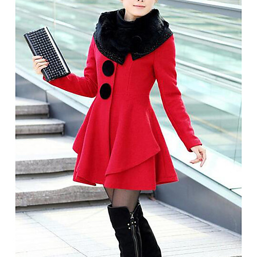Women's Fur Trim Solid Colored Simple Winter Shawl Lapel Fur Coat Long Daily Long Sleeve Cotton Coat Tops Red
Women's Fur Trim Solid Colored Simple Winter Shawl Lapel Fur Coat Long Daily Long Sleeve Cotton Coat Tops Red